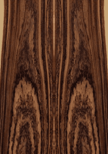 Book-matched Santos Rosewood wood veneer.