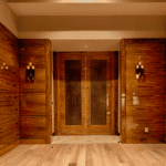 A Teak veneer project using flatcut Teak and all types of its cathedral grain structure.