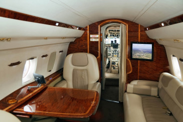 custom veneer luxury private jet interior